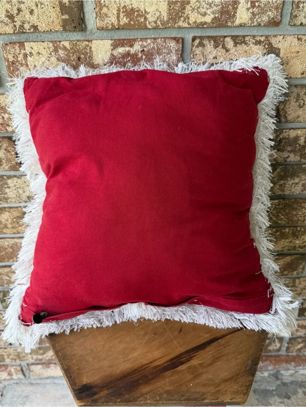 Pier 1 Christmas Pillow 17” X 17” Llama Peace Joy Beautiful Condition!